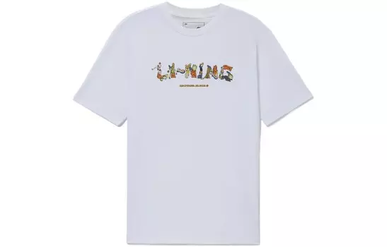 Спортивная баскетбольная коллекция футболка мужская белая Lining, белый