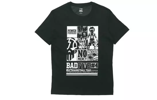 Спортивная баскетбольная коллекция футболка мужская черная Lining, черный