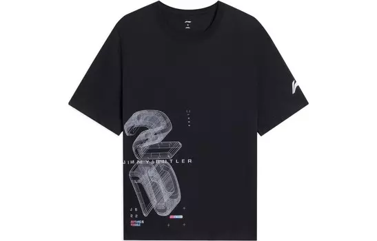 Спортивная баскетбольная коллекция футболка мужская черная Lining, черный