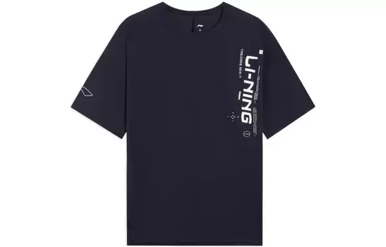 Спортивная баскетбольная коллекция футболка мужская черная Lining, черный