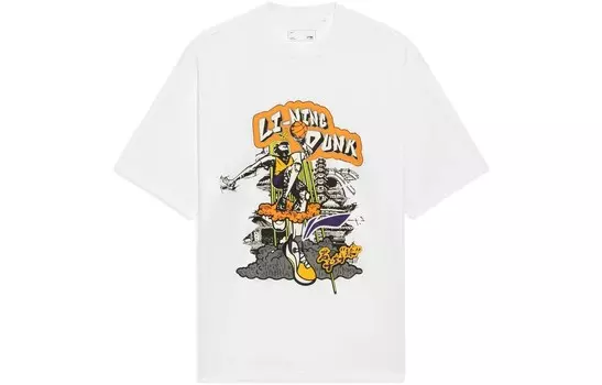 Спортивная баскетбольная коллекция футболка унисекс Lining, белый