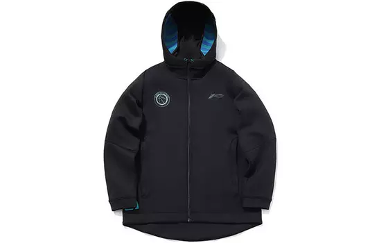 Спортивная баскетбольная коллекция куртка мужская новая стандартная черная Lining, черный