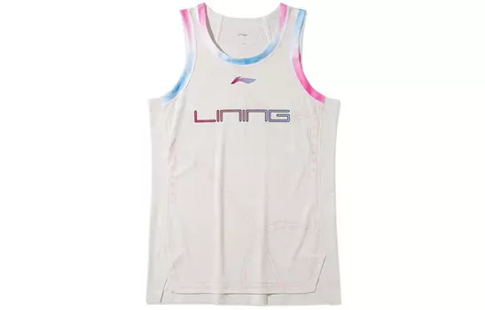 Спортивная баскетбольная коллекция майка мужская туман белый Lining, белый