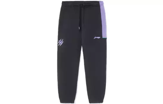 Спортивная баскетбольная коллекция трикотажные спортивные штаны мужские черные Lining, черный