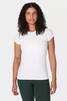 Спортивная бесшовная футболка для тренировок Sweaty Betty, белый
