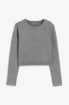 Спортивная блузка drymove в рубчик H&M, серый