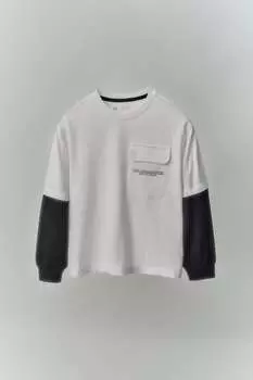 Спортивная двухслойная футболка ZARA, белый