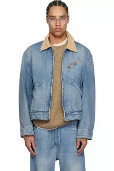 Спортивная джинсовая куртка Maison Margiela, синий