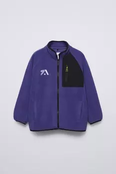 Спортивная флисовая кофта ZARA, фиолетовый
