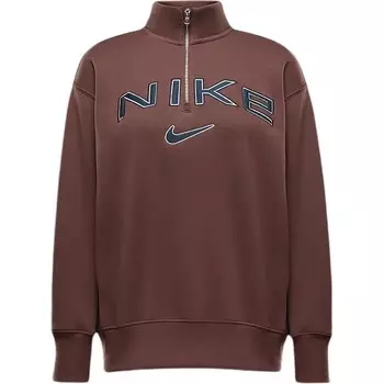Спортивный флисовый свитшот Nike Phoenix, красно-коричневый