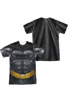 Спортивная форма Бэтмена (принт спереди/сзади), футболка с коротким рукавом для взрослых из полиэстера Gildan, белый