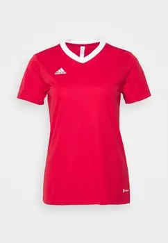 Спортивная футболка Adidas с V-образным вырезом, красный