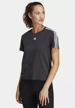 Спортивная футболка Adidas с полосками на рукавах, серый