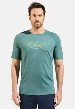 Спортивная футболка Ascent Run Bike Hike ODLO, зеленый