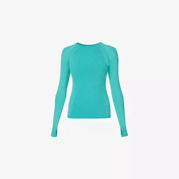 Спортивная футболка Athlete Sweaty Betty с длинным рукавом из эластичной ткани, бирюзовый