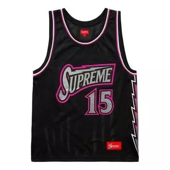 Спортивная футболка bolt basketball jersey 'black grey pink' Supreme, черный