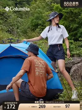 Спортивная футболка Columbia унисекс с принтом, черная