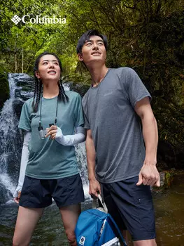 Спортивная футболка Columbia влагоотводящая унисекс, зеленая