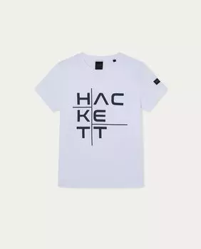 Спортивная футболка для мальчика Hackett с логотипом спереди Hackett, белый