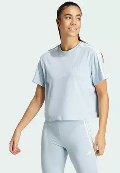 Спортивная футболка Essentials Single Crop adidas Sportswear, синий