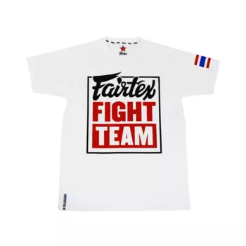 Спортивная футболка Fairtex "Fairtex Fight Team", размер XS, белый/красный