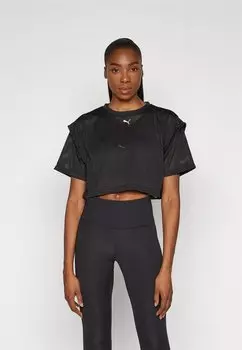 Спортивная футболка FIT MOVE CROP TEE Puma, цвет black