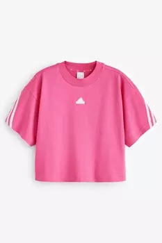 Спортивная футболка Future Icons с 3 полосками Adidas, розовый