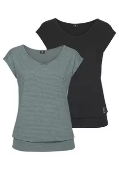 Спортивная футболка H.I.S Performance, пятнистый зеленый/черный