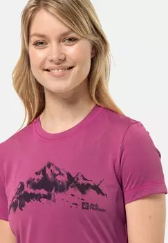 Спортивная футболка Hiking S/S T W Jack Wolfskin, пестрый розовый