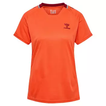 Спортивная футболка Hummel, цвет orangefarben fluoreszierend/kirschrot