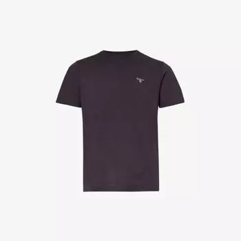 Спортивная футболка из хлопкового джерси с вышитым логотипом Barbour, цвет fig