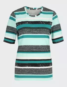 Спортивная футболка Joy Sportswear Rundhalsshirt LARA, цвет cosmic green stripes