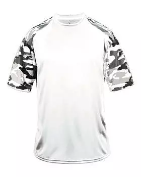 Спортивная футболка камуфляжного цвета Badger, цвет white/ white camo