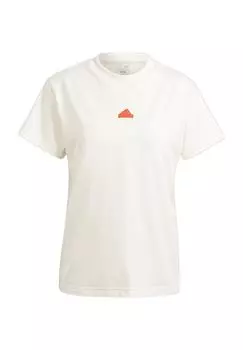 Спортивная футболка, круглый вырез, женская adidas, цвет Owhite