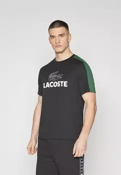 Спортивная футболка Lacoste Sport, цвет black/globe-green