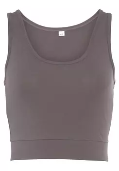 Спортивная футболка LASCANA ACTIVE Sporttop, серо коричневый