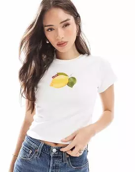 Спортивная футболка Levi's с лимонным принтом белого цвета