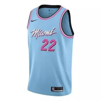 Спортивная футболка men's nba city limited miami heat 2 no. 2 butler basketball jersey/vest sw fan edition 19-20 season blue Nike, синий