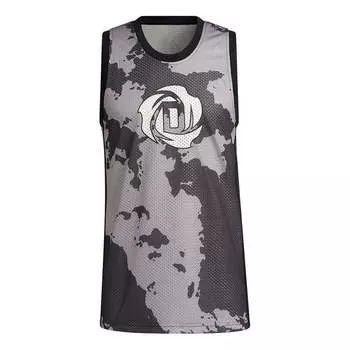 Спортивная футболка men's x ross crossover logo pattern printing basketball sports black vest Adidas, черный