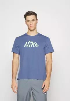 Спортивная футболка MILER Nike, рассеянный синий/лайм