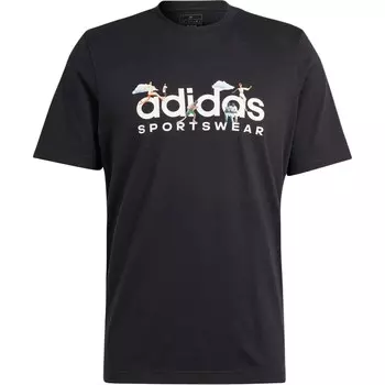 Спортивная футболка мужская черная Adidas, черный