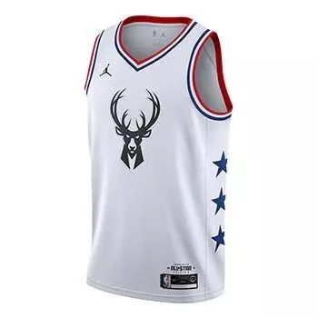 Спортивная футболка nba 2019 all-star milwaukee bucks giannis antetokounmpo jersey 'white' Nike, белый