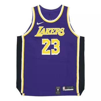Спортивная футболка nba authentic au player edition los angeles lakers lebron james no. 23 basketball jersey/vest purple Nike, фиолетовый