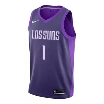 Спортивная футболка nba city version phoenix suns devin booker 1 retro basketball jersey vest purple Nike, фиолетовый
