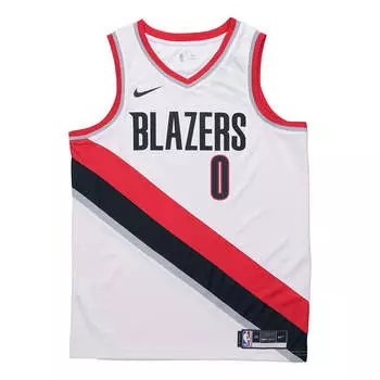 Спортивная футболка nba men's damian lillard portland trail blazers sw jersey white Nike, белый