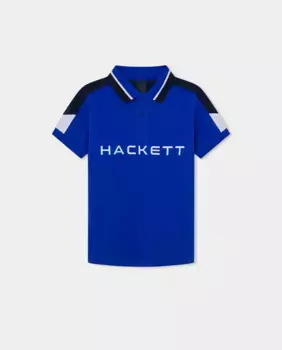 Спортивная футболка-поло для мальчика с короткими рукавами Hackett, синий