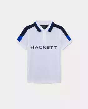 Спортивная футболка-поло для мальчика с короткими рукавами Hackett, белый