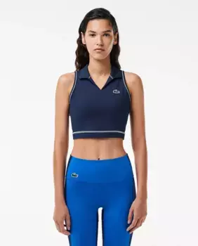 Спортивная футболка-поло из переработанного волокна Lacoste, темно-синий