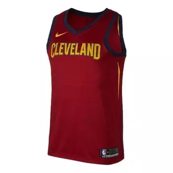Спортивная футболка retro basketball vest sw fan edition cleveland cavaliers red wine red Nike, красный