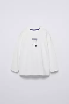Спортивная футболка с этикеткой ZARA, белый